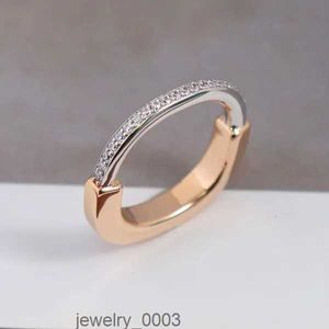 Vintage Hot Brand Half Diamond Women's Rings Luxury Jewelry For Women Designer Pure 925 Sterling Silver Lady Party Lock Gift Top Quality 4901