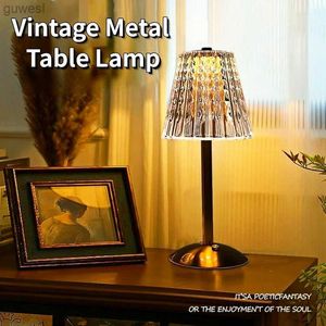 Desk Lamps Diamond Table Lamp Touch Sensor Wireless Desk Lamps USB Rechargeable Bedside Night Light Bar Hotel Restaurant Crystal Lighting YQ240123