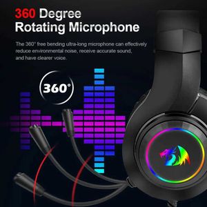Headsets REDRAGON HYLAS H260 RGB gaming Headphone3.5mm Surround sound Computer PC headset Earphones Microphone for PS4 Switch Xbox-one J0123