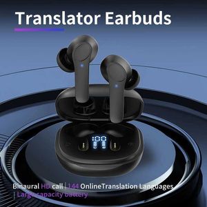 Cell Phone Earphones Wireless Translator Earphones 114 Languages Online Translate In-ear Smart Offline Translation Bluetooth Headset Charging Case J240123