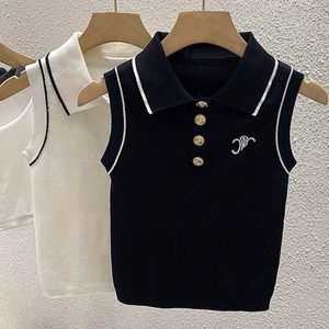 トリオムフィポロデザイナーネックレディースニットTシャツ高品質の女性スリムフィットノースリーブスポーツカラーゴルフシャツノースリーブTシャツ女性タンクトップス