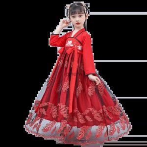 Abiti da ragazza 3-12T Abito Hanfu per bambini giapponesi e coreani Abito per bambini Primavera e autunno Abito da principessa per ragazze Abito Tang Gonna di garza