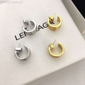 Designer Blenciaga Baleciaga Family b 21 New C-shaped Ear Studs Women's Double b Earrings High Quality Small Crowd Earrings Smooth Gold Plated Letter Earrings