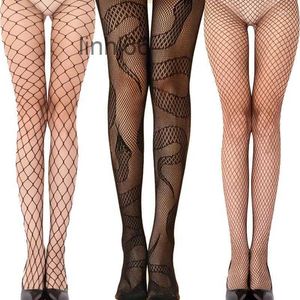 Meias meias mulheres cobra sexy seda fishnet meias charme preto oco-out apertado calças apertadas meia saia de baile meia-calça xybb