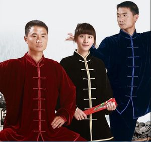 卸売新しい中国の伝統的な男性女性kung fuスーツカジュアルアウトドアスポーツ服ユニセックスタイチーウシュユニフォームジャケットパンツセット