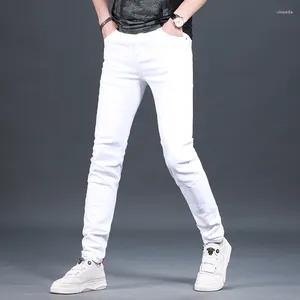 Men's Jeans Summer White Men Korean Style Casual Lightweight Cotton Slim Fit Denim Pants
