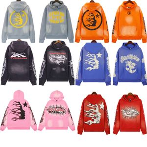 Mens Hellstar Hoodie Designer Hoodie Luxo Hoodie Mens e Womens Hoodie Hellstar Tide Marca com chama lama tingida retro casual lavagem Wat 690