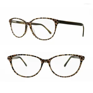 Óculos de sol quadros varejo venda 18993 full-rim clássico flexível primavera dobradiça vintage único leopardo padrão acetato óptico para senhoras