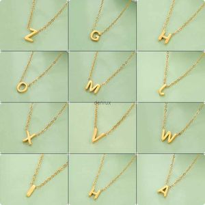 Pendant Necklaces Hot A-Z Letter Initial Necklaces Stainless Steel Necklace Pendant Welding Chain For Women Gift Anniversary Birthday Jewelry