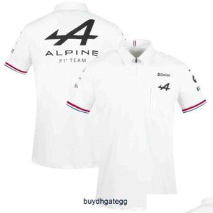 Mens and Womens New Tshirts Formula One F1 Polo Clothing Top Motorcycle Apparel Motorsport Alpine Team Aracing White Black Breathable Teamline Short Sleeve Car 79t2