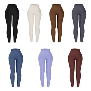 pantaloni firmati pista yoga pantaloni firmati bodybuilding leggings sport pantaloni nudi jogging pantaloni della tuta ragazza elasticità figura intera natiche sollevamento sottile sexy immagini 0