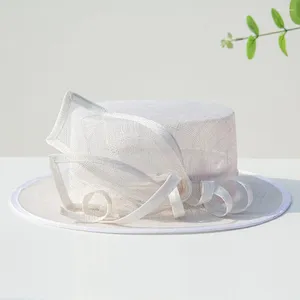 Hüte mit breiter Krempe, klassischer Fascinator für Damen, Sonnenhut, Damen, Sommer-Bootsfahrer, Teeparty, Hochzeit