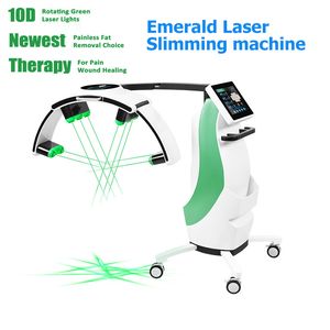 Máquina de emagrecimento a laser esmeralda, 10d, luz laser verde rotativa, remoção de gordura indolor, dispositivo de escolha, corpo fino, 532nm