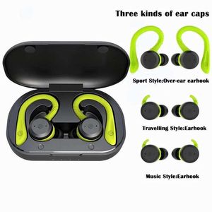 Cep Telefonu Kulaklıklar IPX7 Su Geçirmez Kablosuz Kulaklık Bluetooth Kulaklık Çift Aşınma Stili Spor Stereo Kulaklık Uzun Oyun Zamanı Mikrofon Kulaklıkları J240123