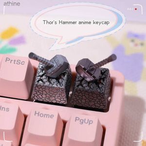 Tastaturen Tastaturen Mechanische Tastatur-Tastenkappen Thor's Hammer Anime-Tastenkappe süßes Geschenk 3D-Druck magnetische Absorption Lichtdurchlässigkeit Tastaturkappe YQ240123