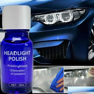 Wycieraczki przednia Rush Sale9h 10 ml 30 ml twardości samochodu reflektor soczewki Odbuduj płyn Polish Cleaner Zestaw środowiska Przyjaciel dhjyx