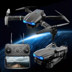E99 Drone с двойной камерой, складываемыми RC Quadcopter Drone, Demote Control Drone Toys для начинающих мужские подарки, внутренний и открытый доступный БПЛА, Newyear Gift