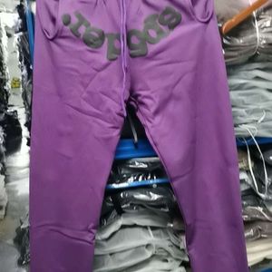 Męskie spodnie SP5DER 555555 Długie spodnie dla mężczyzn Casual Loop Hoop Bluie Spodnie na jesienne i zimowe mgły High Street Spodnie dla kobiet