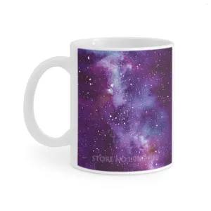 Kubki Purple Galaxy Deep Space Mgławica Biała kubek kubek mleczny kubek herbaty 11 uncji