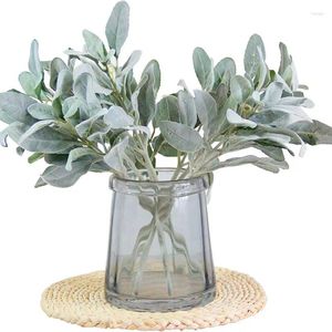 Decorative Flowers Artificial Plants Flocking Ear Grass Wedding Christmas Decorations Vase For Home Scrapbooking DIY Gifts Box Autumn