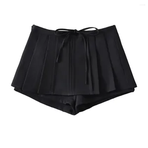 Spódnice chu sau urody 2024 Kobiety moda seksowna szczupła mini mini słodkie plisowane skorte elegancka bok