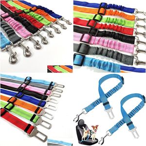 Andra hundförsörjningar Pet Safety Vehicle Car Seat Belt Elastic Reflective Seatbelt Harness LeaSh Clip WT0A3005 Drop Delivery Home G DHEQ6