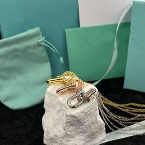 Designer -T -Serie, Hufeisenkette für Frauen, Diamant- und Bambusvarianten, Schmetterling/Marienkäferanhänger, kommt in einer Premium -Geschenkbox