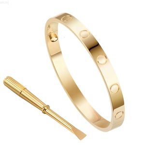 Bracciale con fibbia LOVE SCREW inciso con marchio di designer famosi in titanio in acciaio inossidabile 316L