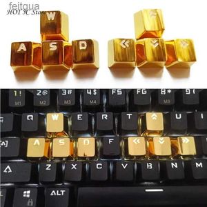 Teclados Teclados Metal Keycap Set Liga de Zinco Teclado Mecânico Keycaps Backlit Keycaps 8 Teclas para WASD Direções Teclas Reparação de Teclado YQ240123