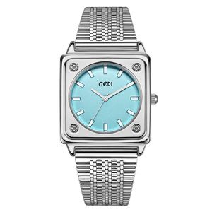 Damen-Luxus, einfach, exquisit, hochwertiges Aussehen, Stahlgürtel, quadratische Platte, wasserdichte Quarzuhr, Montre de Luxe-Geschenke, A13