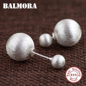 Серьги BALMORA из стерлингового серебра 925 пробы, серьги-гвоздики с двойным шариком для женщин, подарки для мамы и любовницы, классические модные серьги, ювелирные изделия SY31359