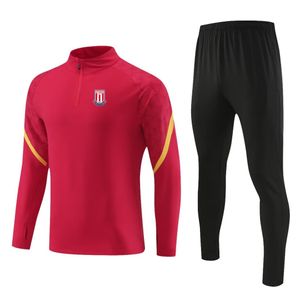 Stoke City FC Abbigliamento sportivo casual da uomo per bambini, tuta sportiva da esterno, mezza cerniera, giacca sportiva casual traspirante a maniche lunghe