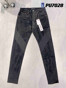 Stack Mens Purple Jeans Designer Pants Ripped High Street Märke Patch Hole denim Straight Leg Fashion Hip Hop Clothing 23