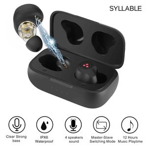 Cell Phone Earphones SYLLABLE S115 Strong bass TWS wireless headset noise reduction for music QCC3020 Chip of SYLLABLE S115 wireless sport Earphones J240123