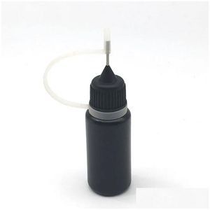 Packing Bottles Wholesale 100Pcs Empty Black Pe 10Ml Liquid Needle Plastic Dropper With Cap Drop Delivery Office School Business Indu Dhhpb