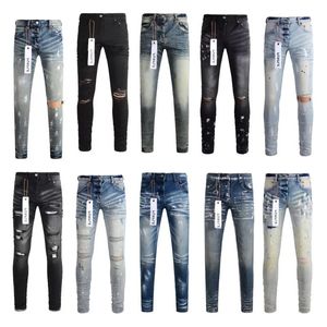 Lila jeans denim byxor mens jeans designer purplar jean män svarta byxor hög kvalitet rak retro streetwear casual tröja designers joggar byxor