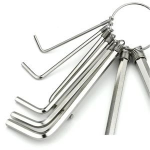 Ferramentas manuais 8 Pçs / set Allen Wrench Métrica Polegada L Tamanho Chave Conjunto de Ferramentas de Braço Curto Fácil de Transportar no Bolso Drop Delivery Automóveis Motor Dhtoo