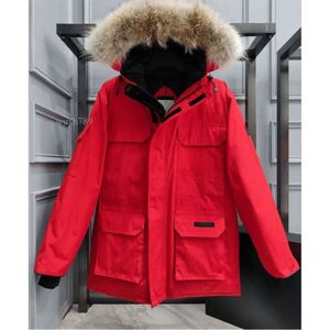 23S Kanadalı Ceketler Erkek Kış Kış Sıcak Erkekler Parkas Giysileri Açık Moda Çift Canlı Yayın Palto Kadın Kazan Ceketli