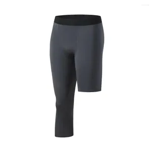 Abbigliamento da palestra Pantaloni slim fit a vita alta Strato base a compressione da uomo Pantaloncini attillati da corsa per basket Ciclismo Sport Fitness