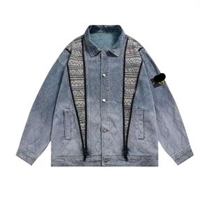 Herrenjacke Stones Designer Island Original-Qualitätsjacken Neue Herren- und Damenjacke mit Reißverschlussmuster Lässiger lockerer Trendmantel