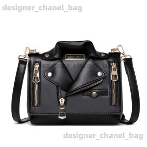 Shoulder Bags luxury Design High-quality Leather Motorcycle Bags Women Clothing Shoulder Zipper Jacket Bag Messenger Bag Women Handbag T240123