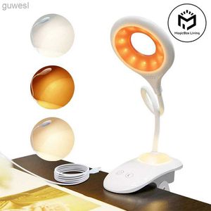 Desk Lamps Amber Blue LED Book Light USB RECHAREBLEABLE LÄSNING Ljus Dimbar Eyecare Desktop Book Lamp Read Desk Lamp Night Light For Kids YQ240123