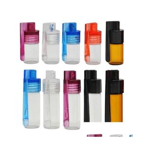 Förpackningsflaskor grossist akrylrökning snus flaskfodral containrar snorter kit med sked lock bärbar sniff ficka hållbar snuf dhzv9