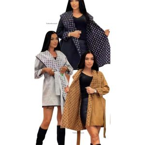 Mulheres com capuz vestidos de mangas compridas casaco outono inverno dupla lapela espessada e dupla tiras trench lã jaquetas painel casacos outerwear