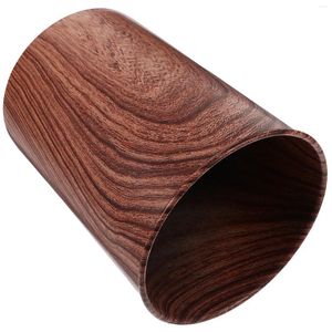 Storage Bottles Wood Grain Tableware Bucket Plastic Pen Holder Kitchen Supplies Flatware Chopsticks Organizer Container Cutlery