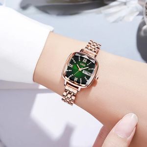 TY_Womens calendar light luxury high-grade stainless steel quartz waterproof watch Wristwatches