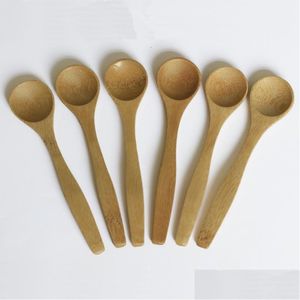 Spoons 8 Size Small Bamboo Natural Eeo-Friendly Mini Honey Spoon Kitchen Coffee Teaspoon Kids Ice Cream Scoop 916Cm Drop Delivery Ho Dh4Re