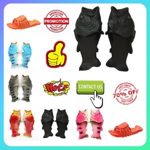 Designerska platforma Fish Fish Krewetka śmieszne kapcie mężczyźni mężczyźni Kobieta przeciw pośływaniu lekki oddychający oddychający miękki podeszwy Sandały płaski letni pantofel