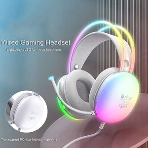 Headsets X25 Wired Gaming Headset With Mic RGB Gradient Light Headphones 3.5mm AUX Virtual 7.1 Channel Earphones For Laptop PC PS4 5 Xbox J240123