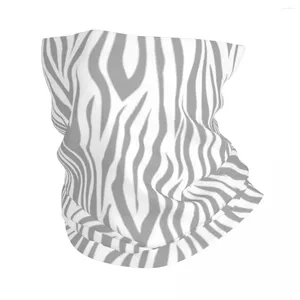 Lenços modernos cinza branco zebra animal bandana pescoço capa listras balaclavas envoltório cachecol headwear esportes ao ar livre para homens mulheres adultos